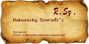 Rakovszky Szervác névjegykártya